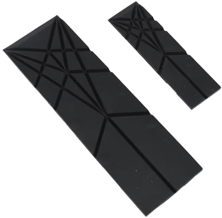 ARTOCT Polygons platta 3-i-1 måttskedar 2 skedar med 6 olika storlekar multifunktionella vikbara platta köksredskap skedar (svart)