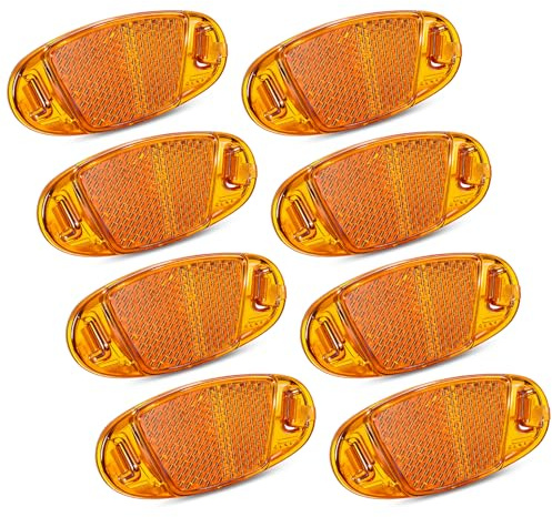 Jadesiegel 8 Reflectores para Radios con Clips de Acero Reforzados | Naranja Alta Visibilidad | para Bicicletas de Carretera, MTB, Trekking e Infantiles (8 Unidades)