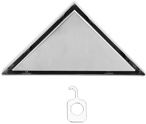 Set di scarico a pavimento in acciaio inossidabile 304 Scarico per doccia ad angolo triangolare con guarnizione per acque profonde Installazione di bagno garage Spazzolato 15,5