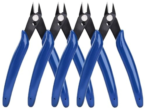 Mini Seitenschneider, 4-teiliges Set für präzises Schneiden von Drähten, ideal für Elektronik, Schmuckherstellung und Modellbau, 12 x 7 cm
