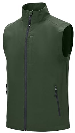 MoFiz Hombre Chaleco Softshell Cortavientos Ultraligero de Ciclismo Exteriores con Bolsillos Cremallera