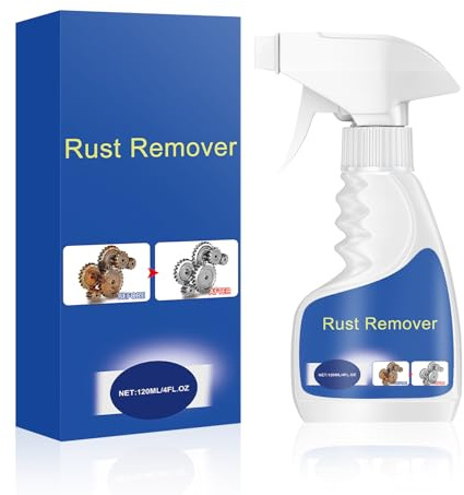 Spray Rimuovi Ruggine 120ml Sbloccante e Disossidante ad Alta Potenza per Metallo e Acciaio Inox, Potente Agente Antiruggine per Acciaio, Ferro e Superfici, Prolunga la Durata