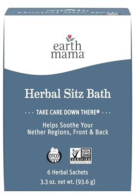 Earth Mama Herbal Sitz Bath Sachets - 6 Count - Soothing Sitz Bath With Witch Hazel & Calendula - Pregnancy & Postpartum Essentials