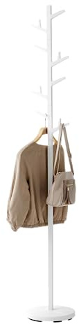 Yamazaki 7066 BRANCH Coat Rack, white, Steel/ABS Resin, Minimalist, 28 x 28 x 176 cm
