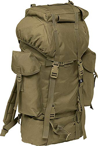 Mochila Brandit BW de 65 litros, ejército alemán, Bw Kampfrucksack, verde oliva