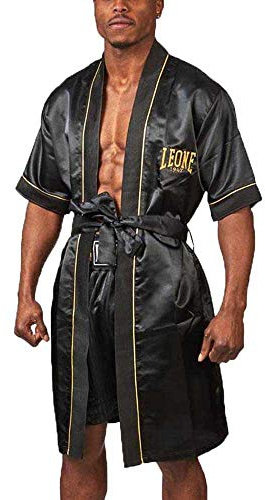 LEONE 1947, Premium-Ringrobe, Unisex-Erwachsene, Schwarz, L/XL, AB260