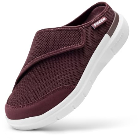 FitVille Pantofole Diabetiche Per Donna Scarpe Extra Larghe Per Piedi Gonfi Ciabatte Regolabili Per La Neuropatia Dolorosa Dei Piedi Degli Anziani 37 EU X-Larga