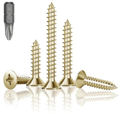 HXJDAM Lot de 200 vis à bois autoforeuses M4 x 20 mm à tête plate cruciforme pour cloison sèche Vis auto-taraudeuses avec tête fraisée pour projet de bricolage, réparation (avec perceuse)