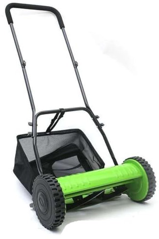 Tondeuse à Bobine Manuelle, balayeuse de pelouse de 12 Pouces, Tondeuse à Bobine à 5 Lames réglables en Hauteur for pelouse, Cour, Jardin et buisson