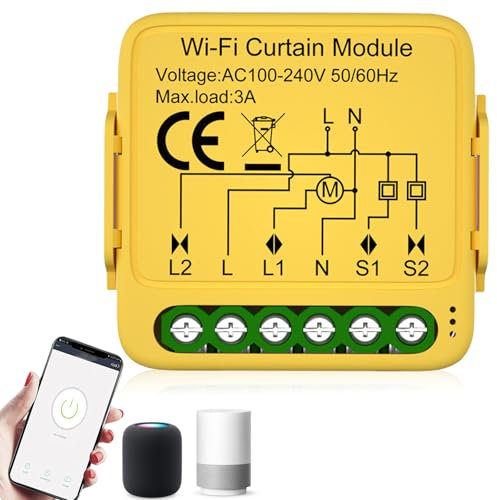 Molbory WiFi Roller Shutter Switch Module, 2.4GHz WiFi Smart Roller Shutter Switch Module, App Control, Smart Roller Shutter Control, WiFi Smart Roller Shutter Switch Module for Roller Shutter Motor