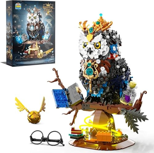 QLT Ideas Magic Owl Animal Clamping Building Blocks, Compatible with Lego MOC Collector's Model by Harry Bird, Decoration, Gift for Potter Fans Adults Boys from 8-16+ (1288 Pieces)