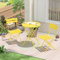 RELAX FIELD Gartenmöbel Set Wetterfest, Balkonmöbel Set 3 Teilig für Kleinen Balkon, Bistrotisch mit 2 Stühlen, Bistro Set Klappbar, Gelb