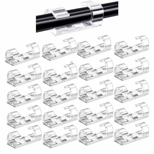 100 Stück Selbstklebende Kabelklemmen Aus Kunststoff, Runder Kabelhalter Mit Klebepads, Kabelorganisator Für Wandmontage, Ideal Für Büro Schreibtisch PC TV Und USB Ladekabel