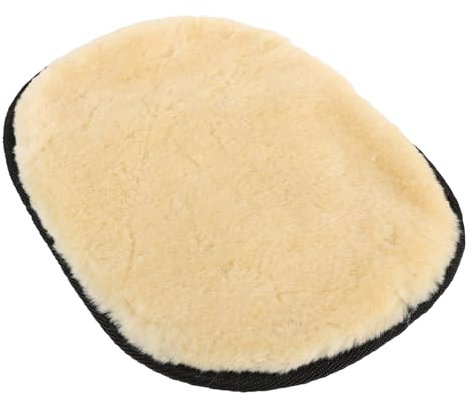 Healifty Large Yellow Lambswool Leather Shoe Polish Glove Handheld Polishing Mitt for Boots and Leather Shoes Soft Cleaning Cloth for Home and