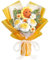 UXORSN Bouquet di fiori fatto a mano all'uncinetto con rose artificiali di girasole e fiori lavorati a maglia, tessuto a mano, composizione floreale finta per festa della mamma, compleanno, laurea