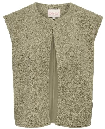 ONLY Onlvita Teddy Vest PNT CS, Beige foncé, XL