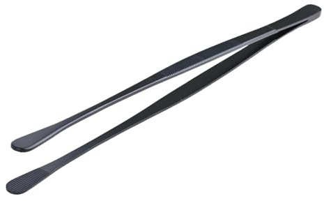 Pinzas de cocina de acero inoxidable negro, pinzas de cocina de 30 cm de largo, pinzas de cocina, pinzas para barbacoa, pinzas de cocina para cocinar, barbacoa, asar, hornear