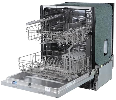Midea MDWPB1303L(S)-WG-UK Integrated Dishwasher, 13 Place Settings, Full Size Built-In, D Energy Rated, Multiple Wash Programmes, Quiet Operation, Adjustable Racks, LED Display