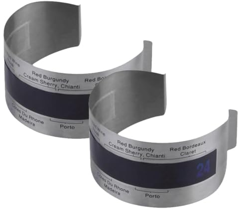 LAPYAPPE Termometro da Vino Digitale a Bracciale in Acciaio Inox, Set 2 Pezzi Display Lcd per Bottiglie, Indicatore Temperatura Istantaneo, Riutilizzabile per Degustazione e Conservazione