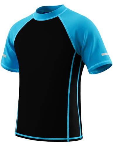 Keyck Camiseta de Baño Niñas Protección Solar Manga Corta 15 Años, Azul