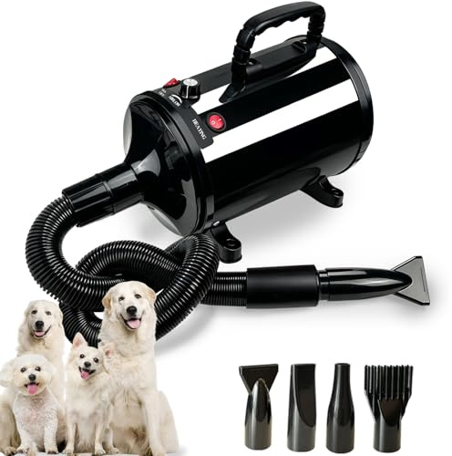 Sèche-Cheveux Pour Chien,2800W Souffleur de Soins Pour Chien,Noir