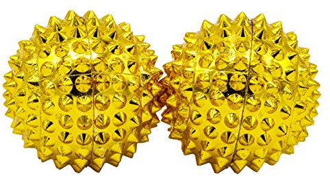 chi-enterprise zwei magnetische Akupressurkugeln - Gold klein 32mm Durchmesser - Akupressur Therapie Selbstheilung - lindert Schmerzen und steigert das Wohlbefinden