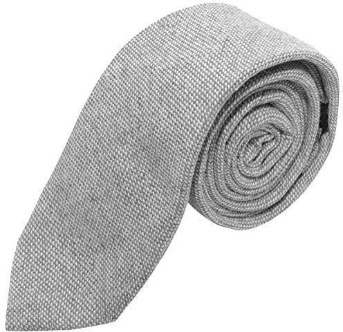 King & Priory Highland Weave Stonewashed Light Grey Tie