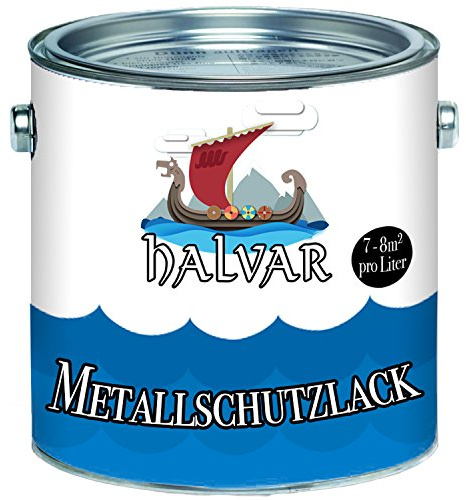 Halvar Metallschutzfarbe skandinavischer Metallschutz-lack besonders robuster Kunstharzlack Stark Wetterbeständig und ein perfekter Langzeitschutz für Holz und Metall (Lichtgrau (RAL 7035))