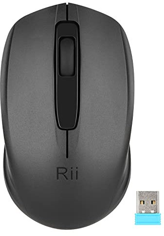 Rii Ratón inalámbrico para Laptop, Mouse óptico USB inalámbrico Mini Mouse óptico 2.4G 1000 dpi para computadora de PC con Nano Receptor para Escuela, niños, Oficina, hogar