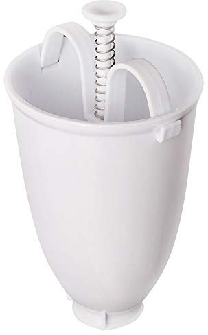 Asalinao Happy Donut Donut Maker Donut Backform Teigspender Edelstahl Pfannkuchenteig Spender für Donuts für köstliche Mini Donuts - hausgemachtes Dessert DIY Tool Küchengebäck (Weiß)