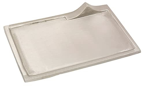 NKlaus piatto per candele rettangolare 18x12cm ottone nichelato decorazione piattino 10612