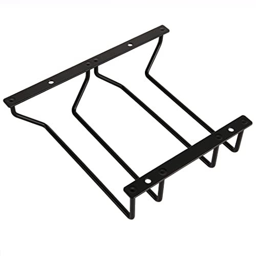 Dianoo Portabicchieri da vino nero da 18 cm, da appendere, per bar, sala da pranzo, 2 file