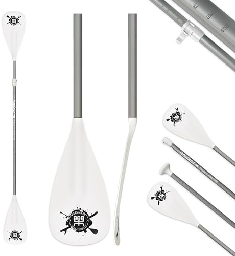 FunWater SUP Paddles – Palas de pie ajustables de 3 o 4 piezas de aleación flotante de paletas portátiles – Remos ligeros y flotantes – Duradero y plegable – Acolchado eficiente