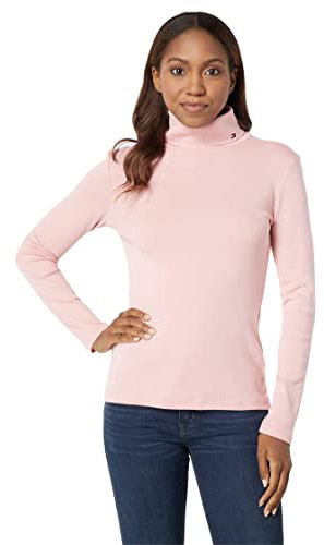 Tommy Hilfiger Damen Langärmeliger Rollkragenpullover Rollkragen, Brautrose, 42