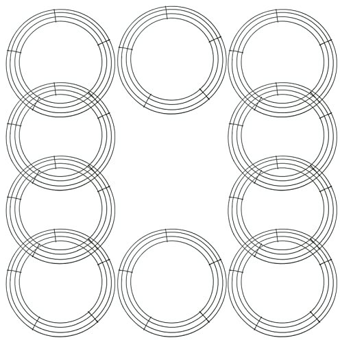 JOIKIT 10 Pack 12 Inch Metal Wire Wreath Frame, 30cm Green Wire Wreath Rings for Wedding Decorations