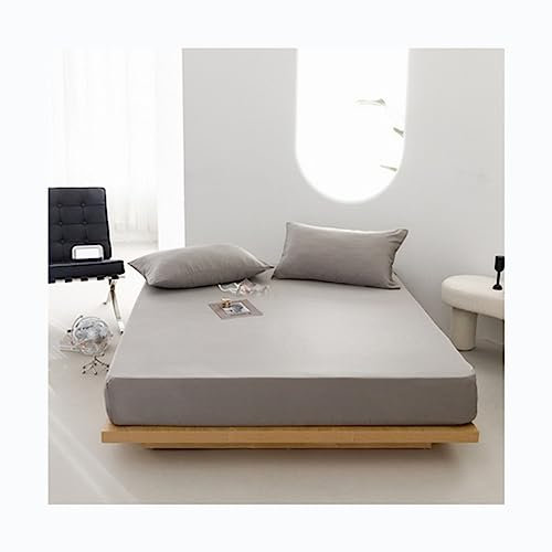 OBONG Spannbettlaken 100% Tencel Eukalyptusfasern Geruchshemmend Spannbetttuch Antibakteriell Milbenfrei Ganzjährig Geeignet Tiefe Taschenlaken(B,King)