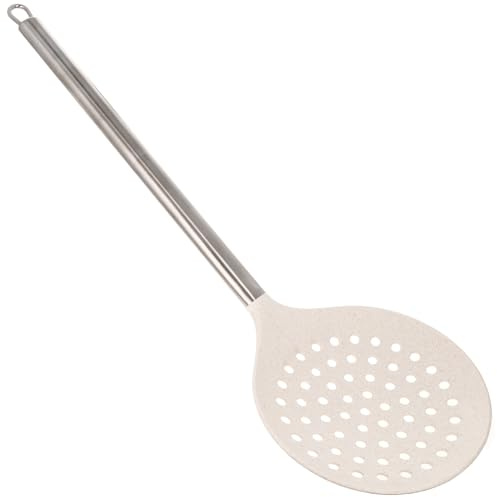 Beille Cucchiaio da cucina in paglia di grano con manico in acciaio inox, 34 cm