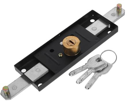 KONTONTY Serratura Per Porta A Saracinesca Commerciale Kit Di Serratura Per Porta Da Garage in Ferro Con Chiave Per Cancello E Magazzino