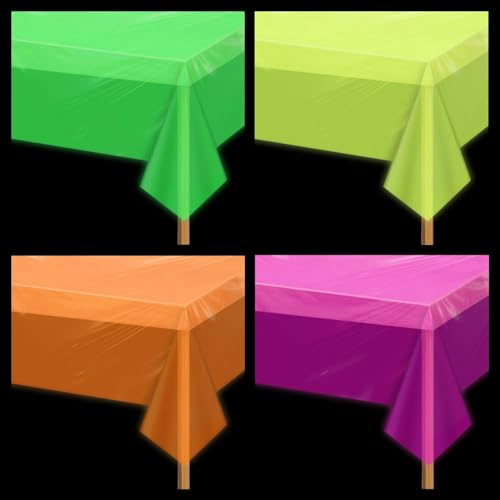 Manteles de colores neón para decoración de fiestas, 130 x 220 cm
