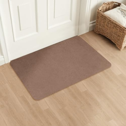 Aoxisicoo Felpudo para atrapar la suciedad, 40 x 60 cm, interior superfino, alfombra antideslizante absorbente, alfombrilla resistente, para entrada, cocina, terraza, puerta principal, marrón