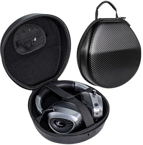 Custodia rigida per cuffie Over-Ear - Custodia universale in EVA antiurto per cuffie grandi - Adatta per cuffie da studio, DJ e gaming - Borsa da viaggio, colore nero