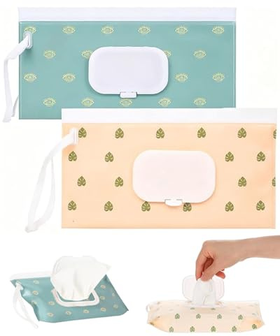 DAFNE 2 Pezzi Porta Salviette Umidificate, Ricaricabili Portatili Borsa per Salviette Umidificate per Neonati, Borsa per Salviette Umidificate per Salviette Umidificate per Viaggi Casa
