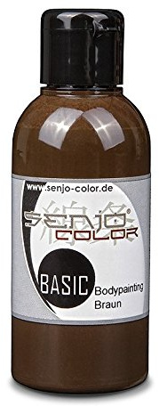 Bodypainting Farben Senjo Color Basic 75ml Braun I Gesichts- & Körperfarbe I Karneval, Fasching I Pinsel & Airbrush Farbe