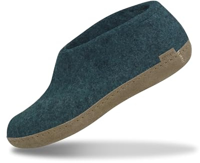 GLERUPS Indoor Shoes Men & Women | Unisex Wool Slippers with Leather Sole | Comfy Slippers Women Men | Cosy Gents and Ladies Slippers