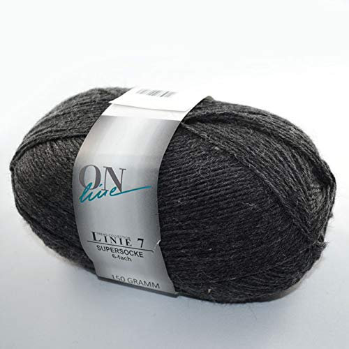 ONline Supersocke Linie 7 Uni 6-fach 107 - grau meliert