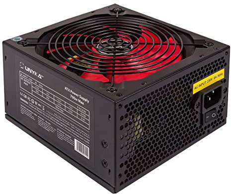 UNYKAch Fuente de Alimentación ATX 700W con Ventilador 140 mm Ultra Silencioso y Corrector de Potencia (PPFC)