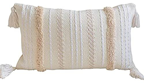 MOCOFO Fundas de Cojines 30x50 Funda de cojín Bohemia Decorativa Adecuado para sofá, Sala de Estar, balcón, Coche（Blanco）