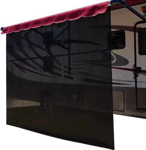 ShadePro - Vista Shade - RV Awning Shade Screen - Zipper Sun Screen Installs in Seconds - Solar Mesh Blocks 87% of Sunlight - The Original Camper Sunscreen Shade for Awnings - 16' x 10' - Black