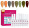 Arousar Gel Nagellack Set, 8pcs Gelee Gel Nagellack Neu Farben für UV Lampe, Grün Braun für schöne langanhaltende Gelnägel, Transparent Gel Polish Set für professionelle Anfänger