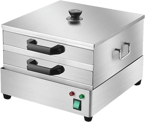 Multi-Function Electric Rice Noodle Roll Steamer - 2 Layer Chinese Food Cooker Machine With 3 Steaming Trays for Cantonese Cuisine